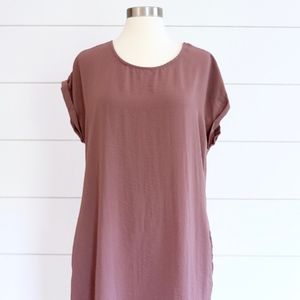 Short Sleeve Pocket Dress, Mauve